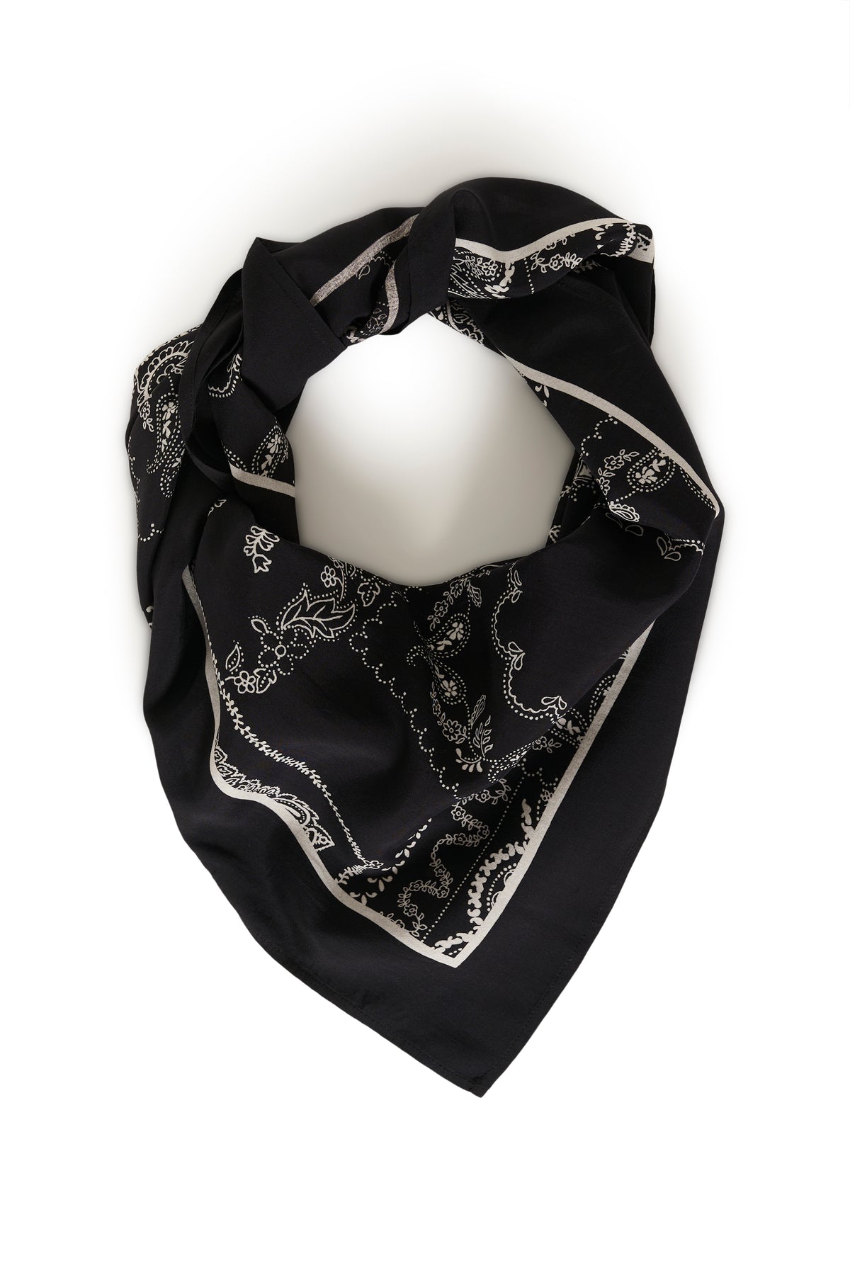 Foulard noir à motif cachemire