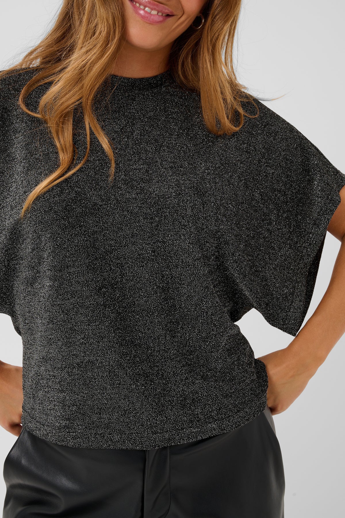 T-shirt noir argenté KArebecca