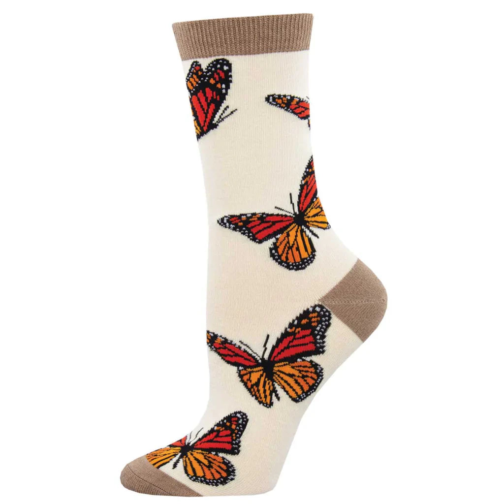 Chaussette en bambou papillons monarques