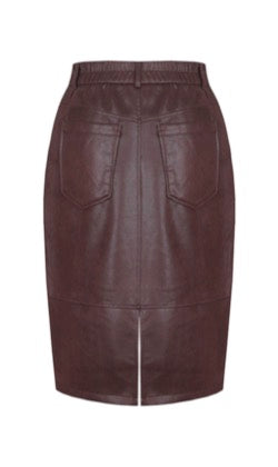 Jupe droite Sandy bordeaux