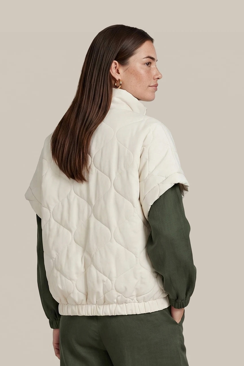 Veste matelassée à col montant crème