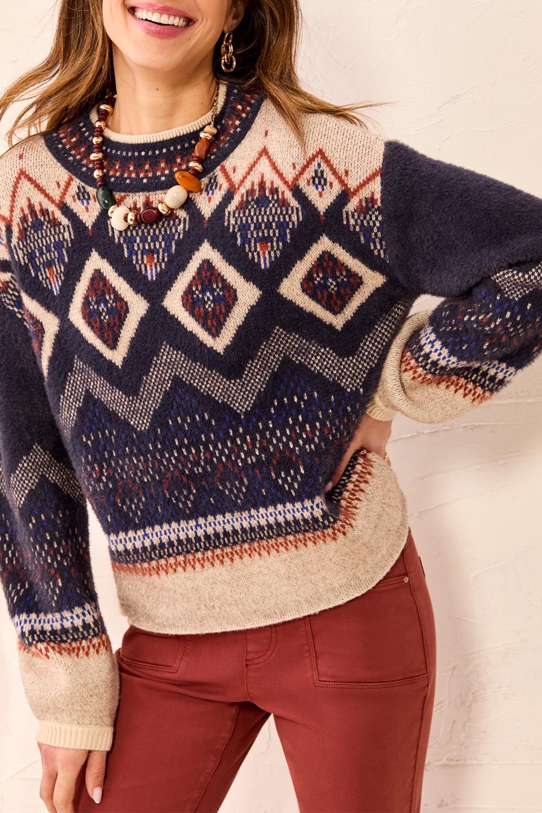 Pull jacquard nordique