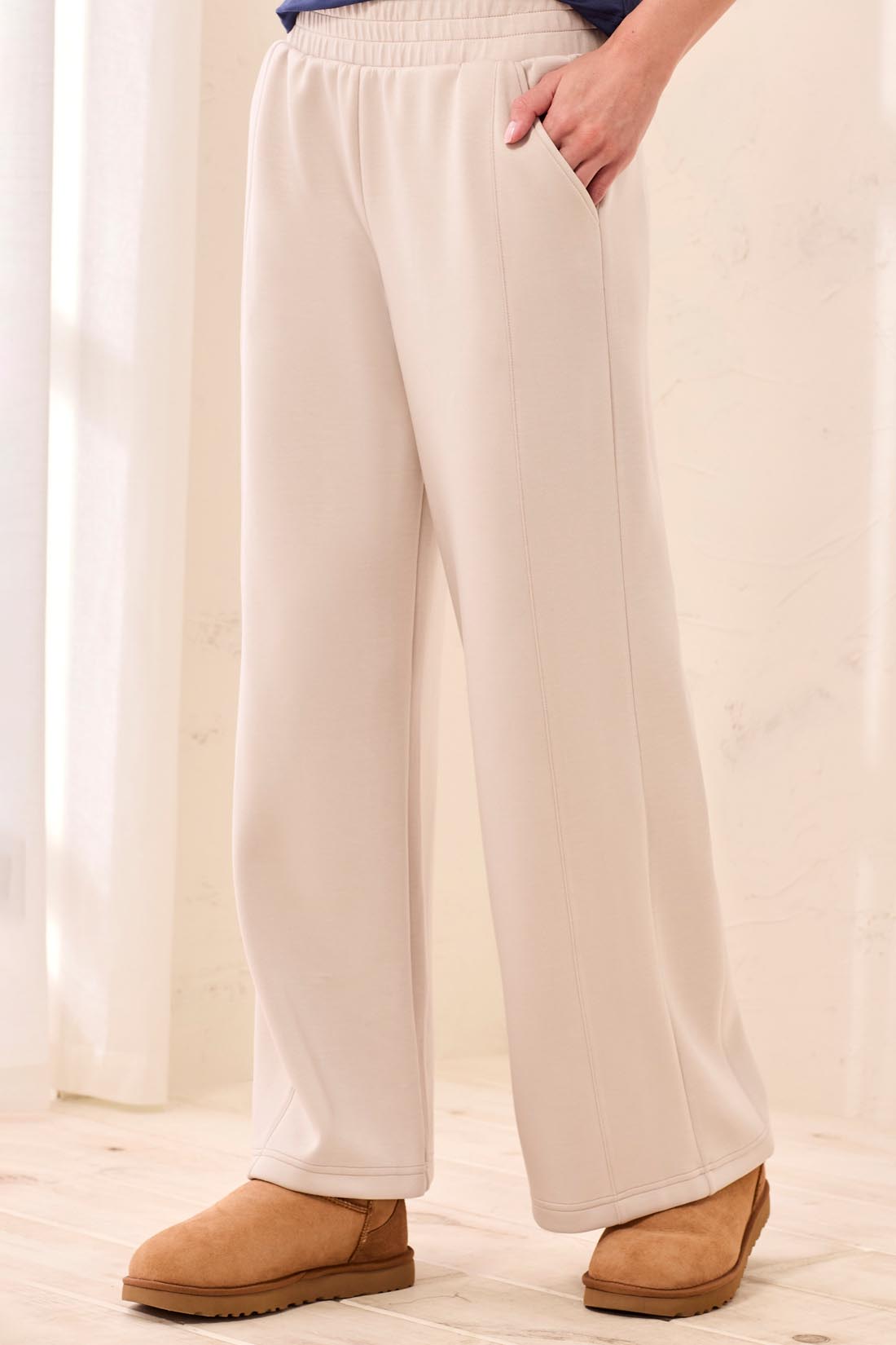 Pantalon large couleur sable
