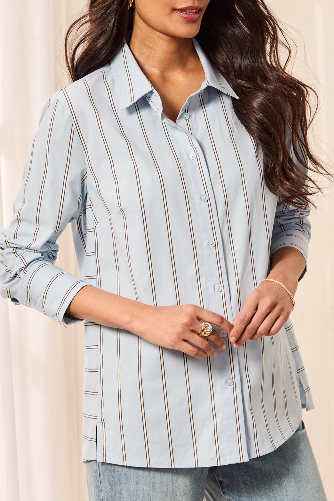 Chemise rayée bleue