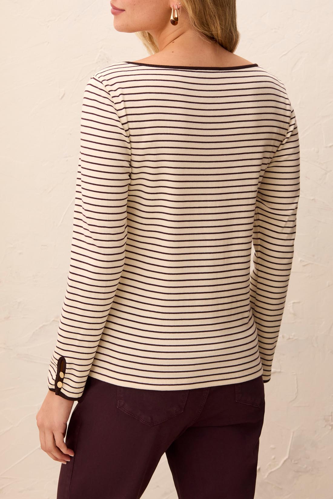 Pull rayé col bateau