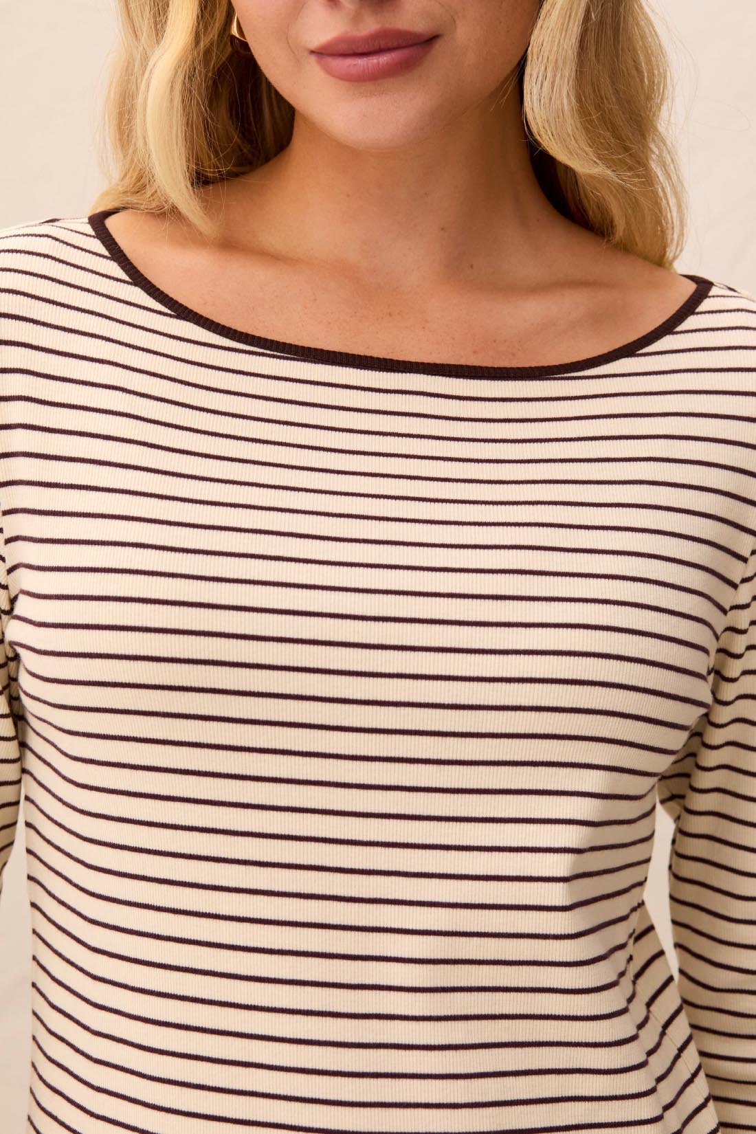 Pull rayé col bateau