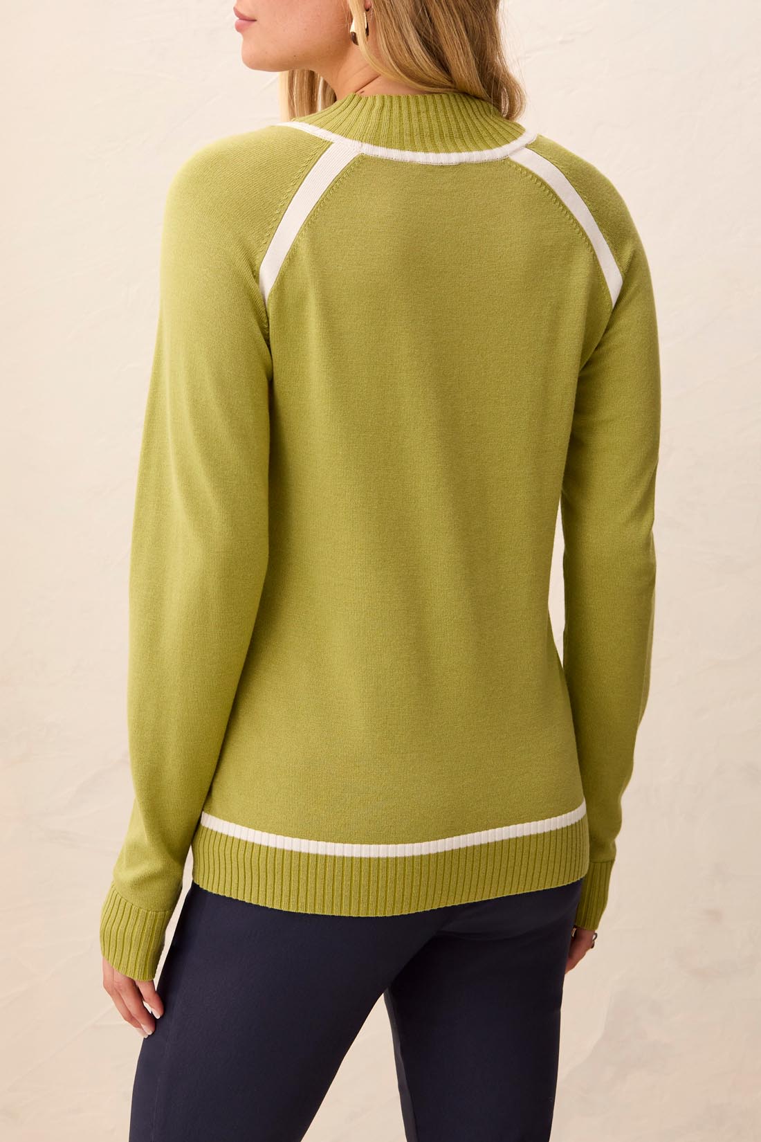 Tricot manche raglan couleur lime