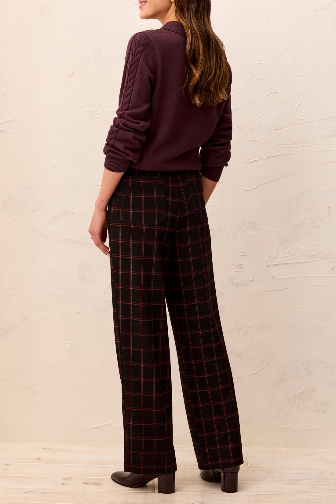 Pantalon à carreaux coupe large