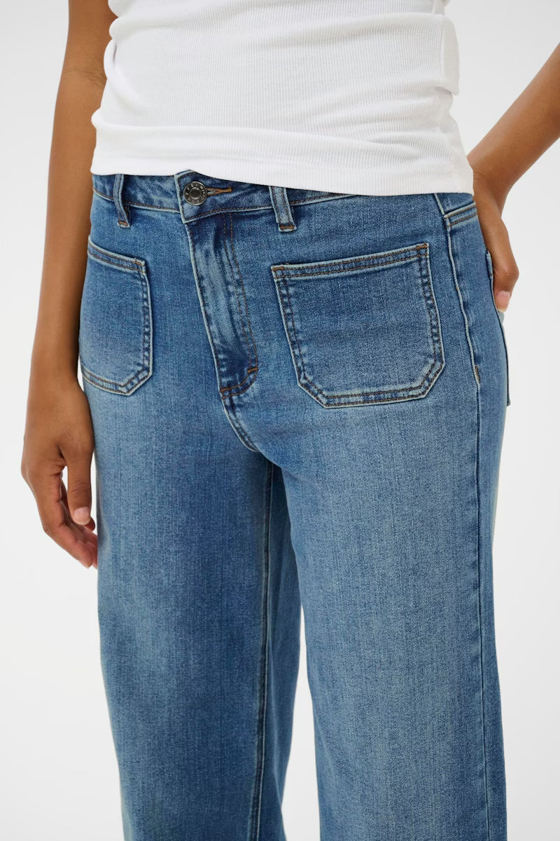Jean Brook, taille haute, jambe large