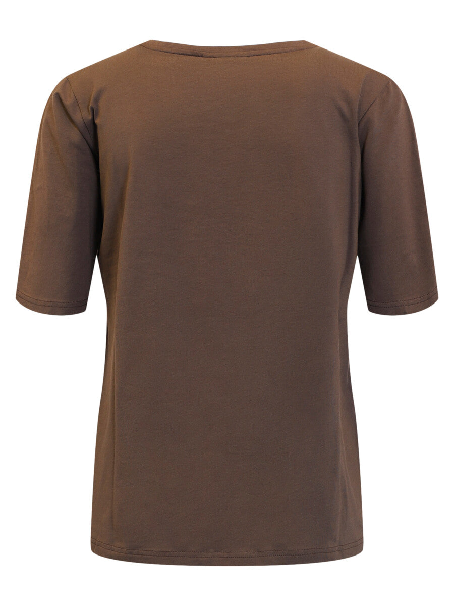 T-shirt à motif cœur en strass