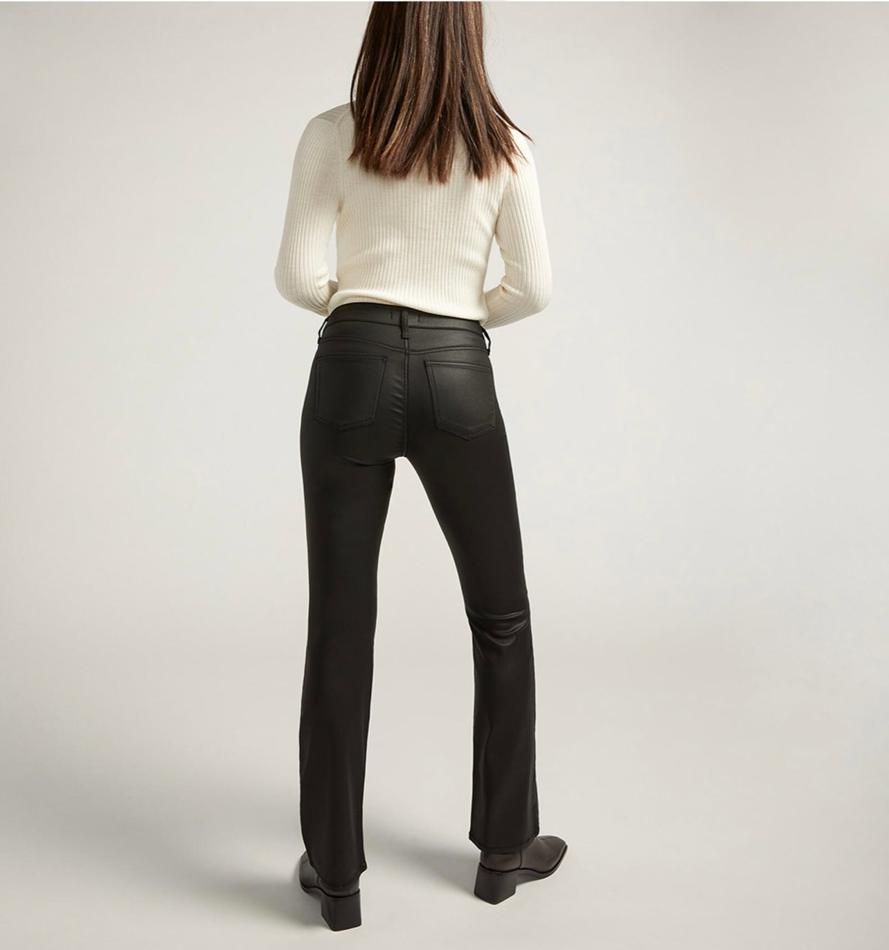 Suki pantalon effet cuir, curvy fit jambe semi-évasée (slimboot) 33 pouces