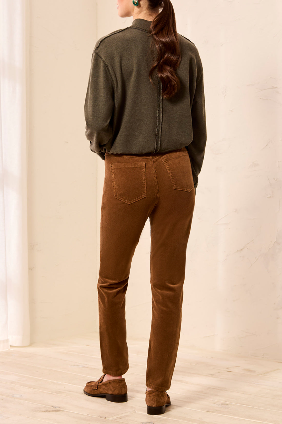 Pantalon en velours côtelé chocolat