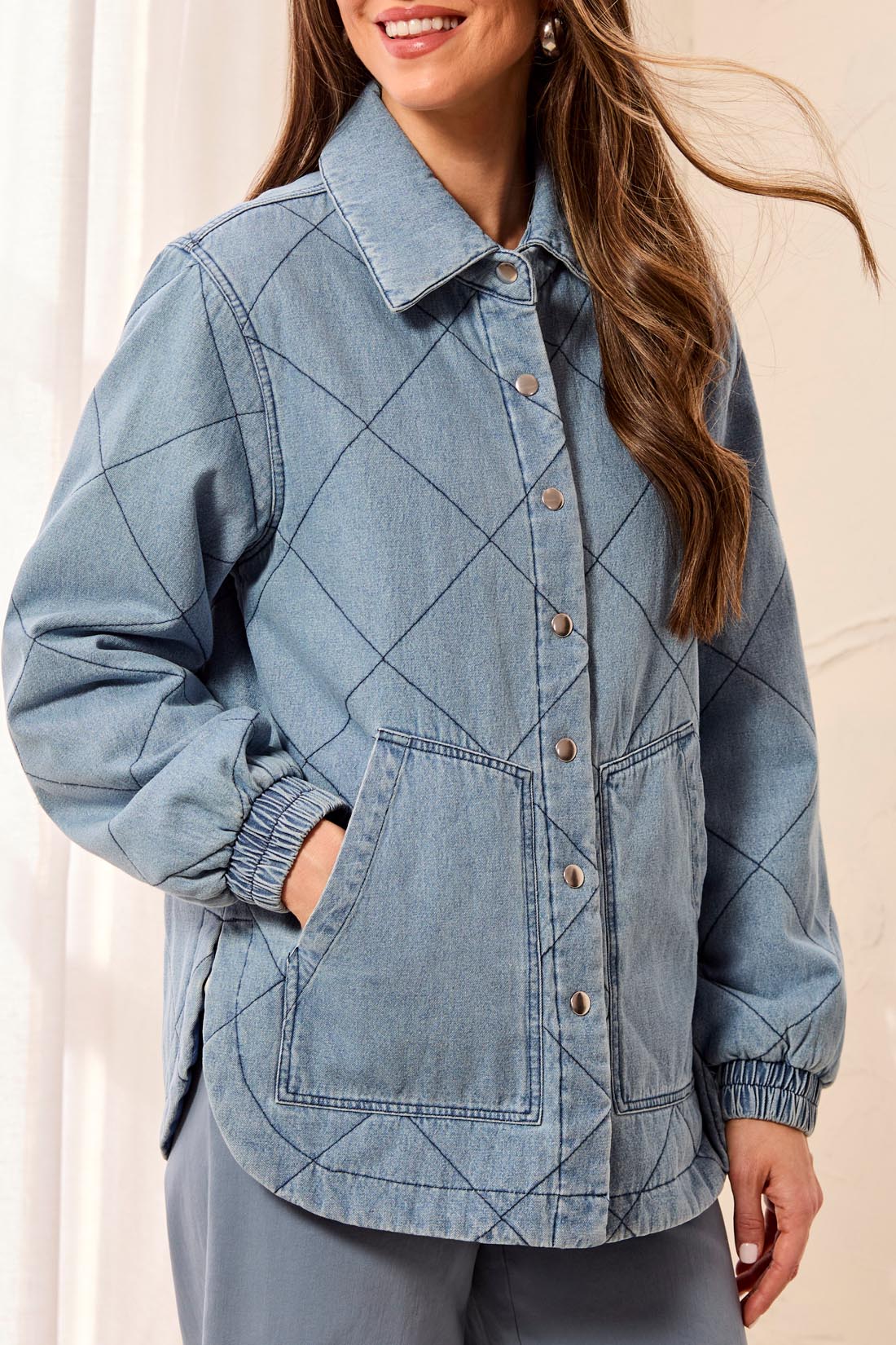 Veste en denim matelassé