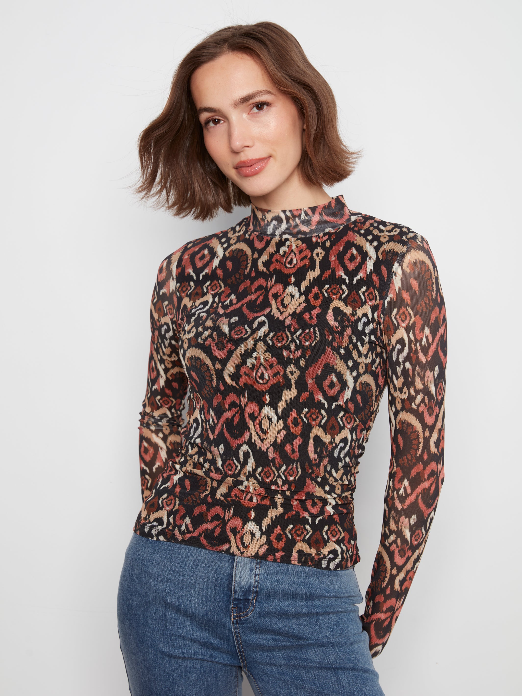 Haut en filet ikat