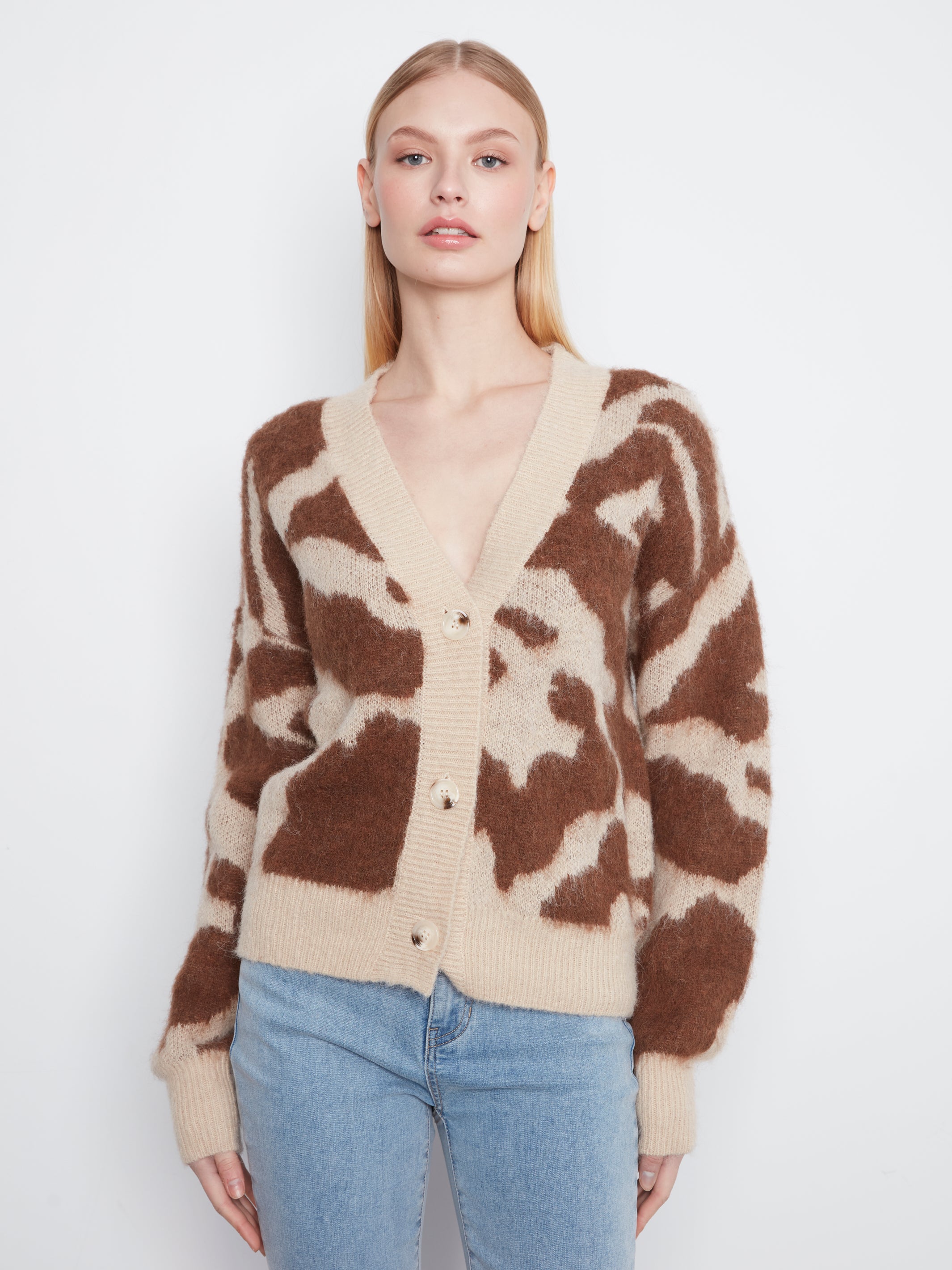 Cardigan à imprimé vache