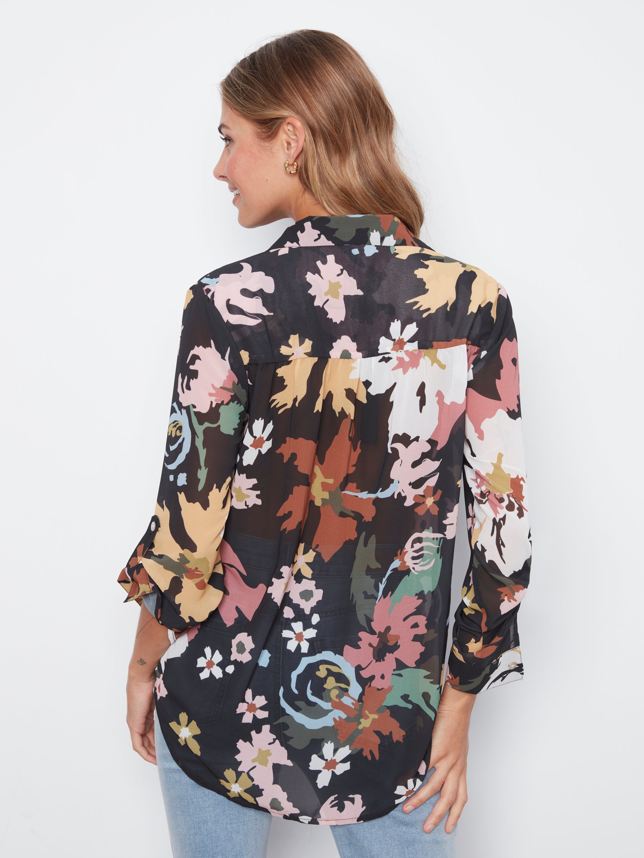 Chemise en mousseline fleurie