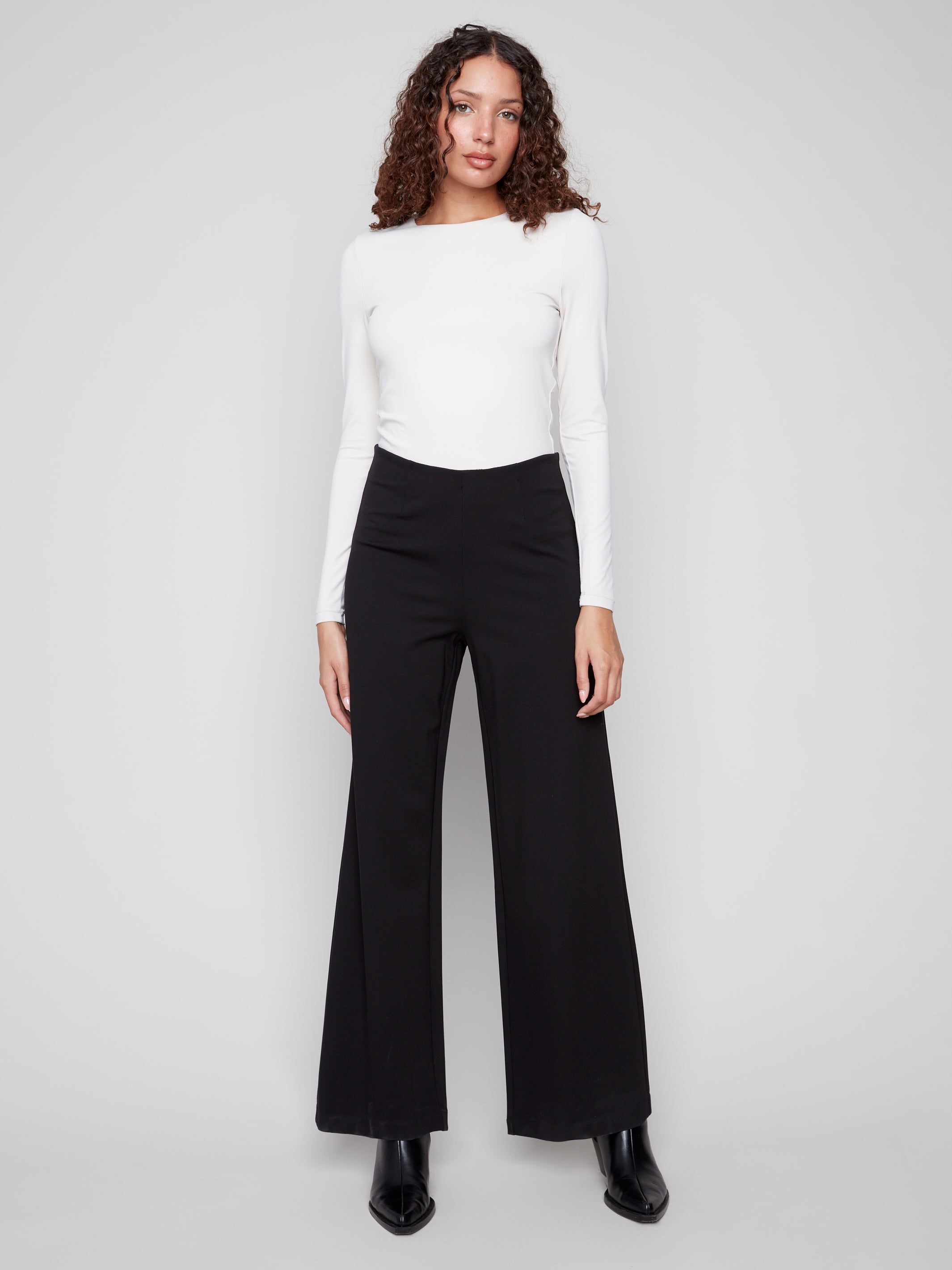 Pantalon à jambe large C5540R-633B | Noir