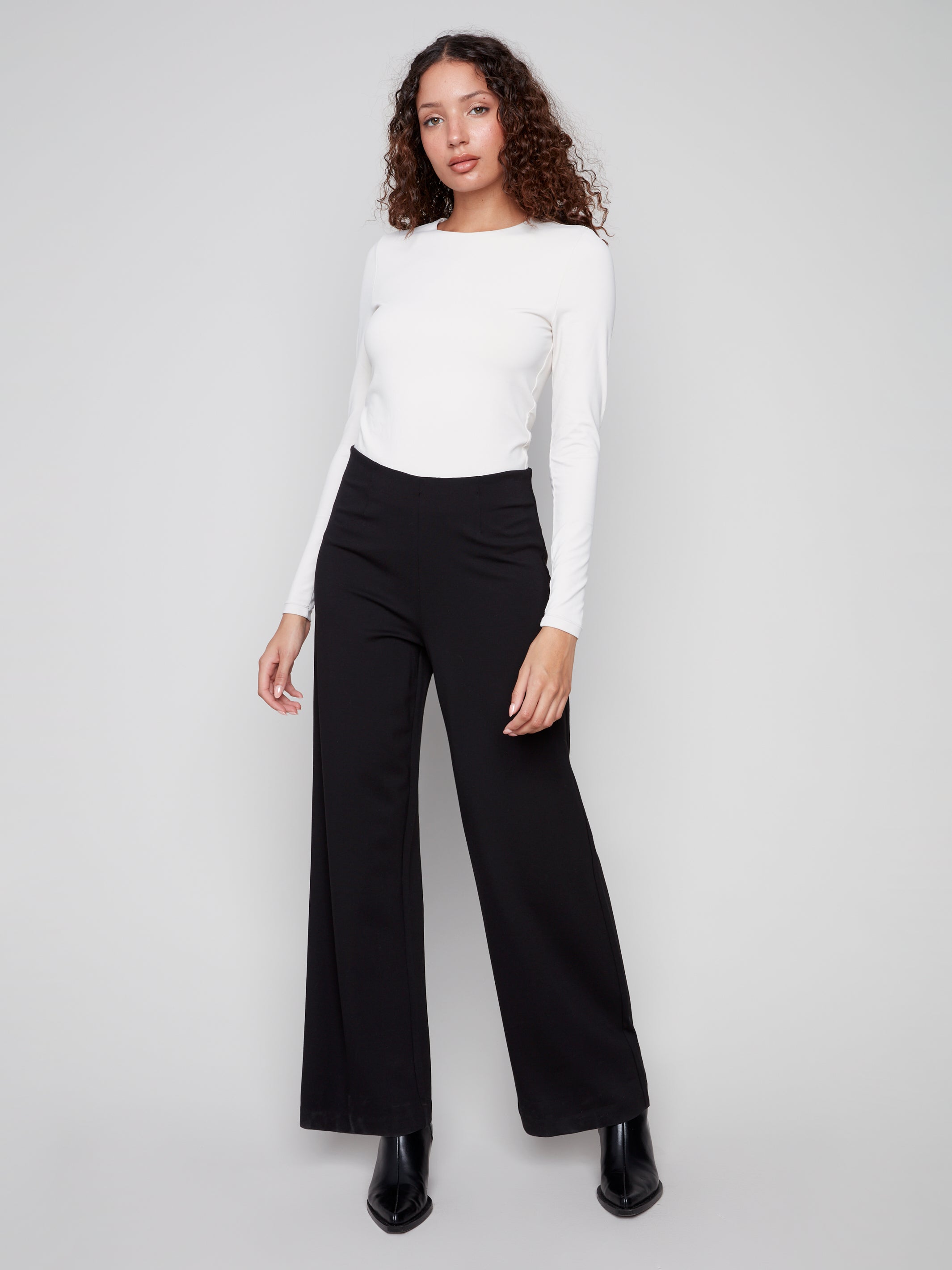 Pantalon à jambe large C5540R-633B | Noir