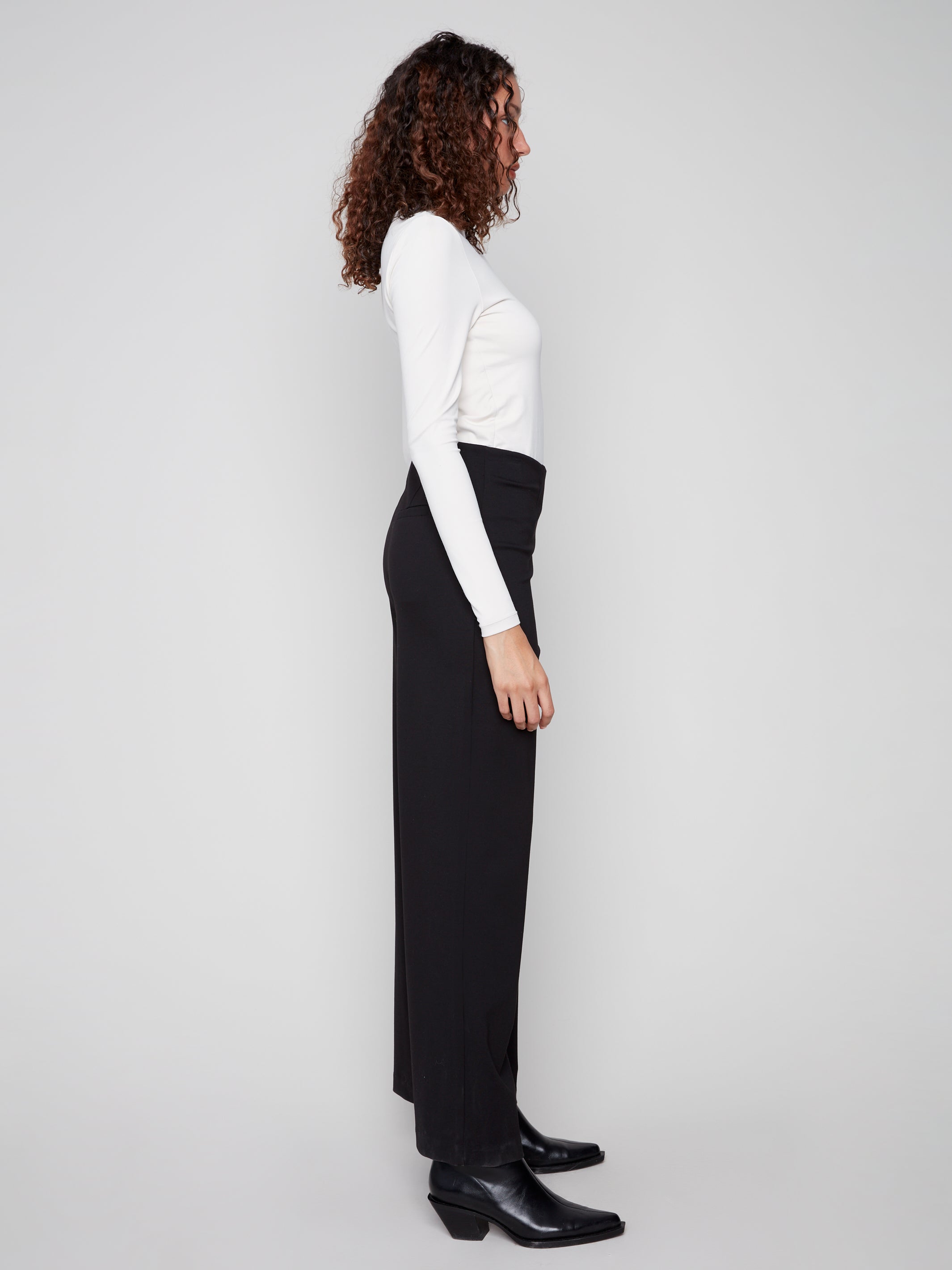 Pantalon à jambe large C5540R-633B | Noir