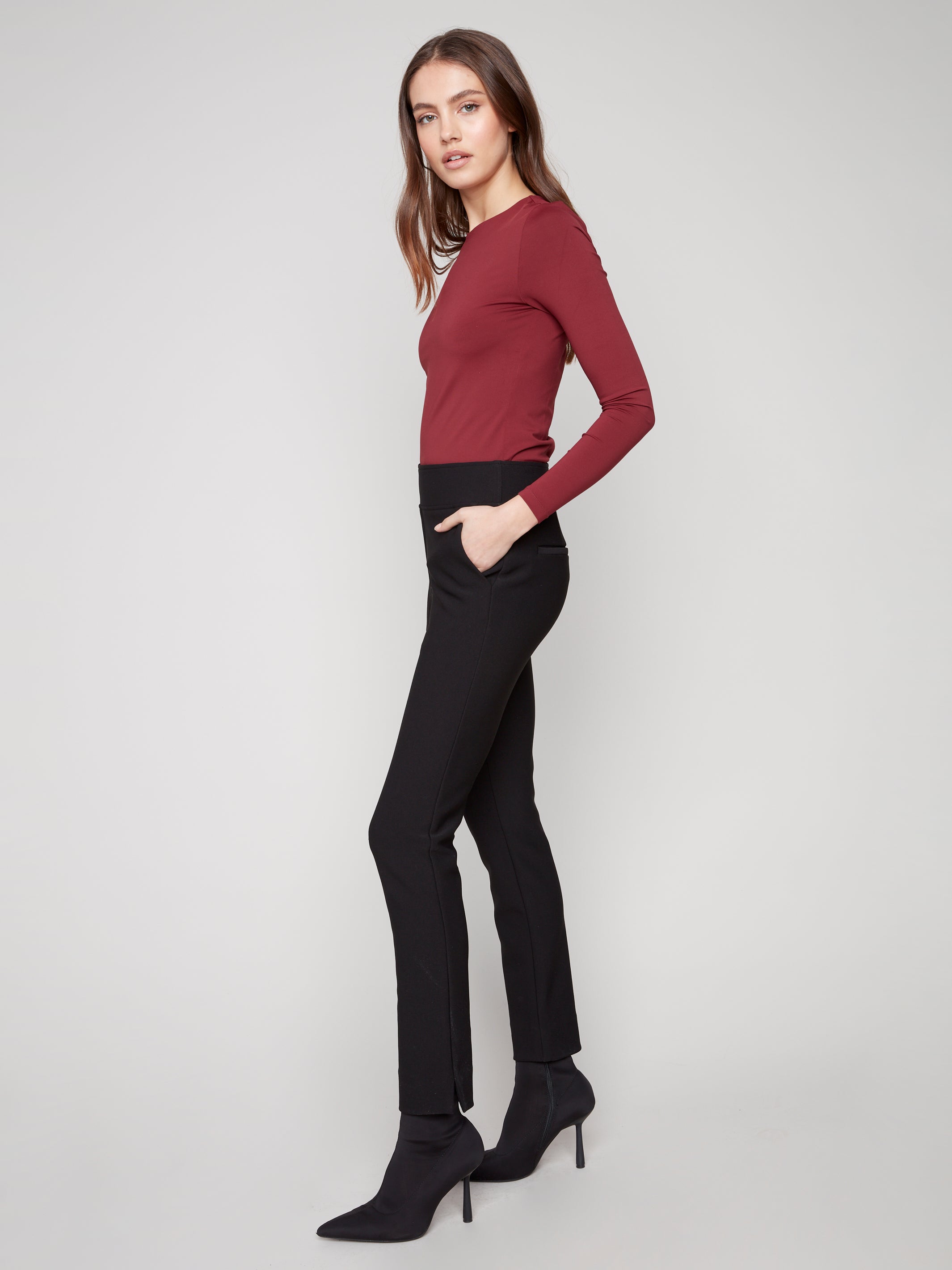 Pantalon à jambe étroite C5578R-049C | Noir