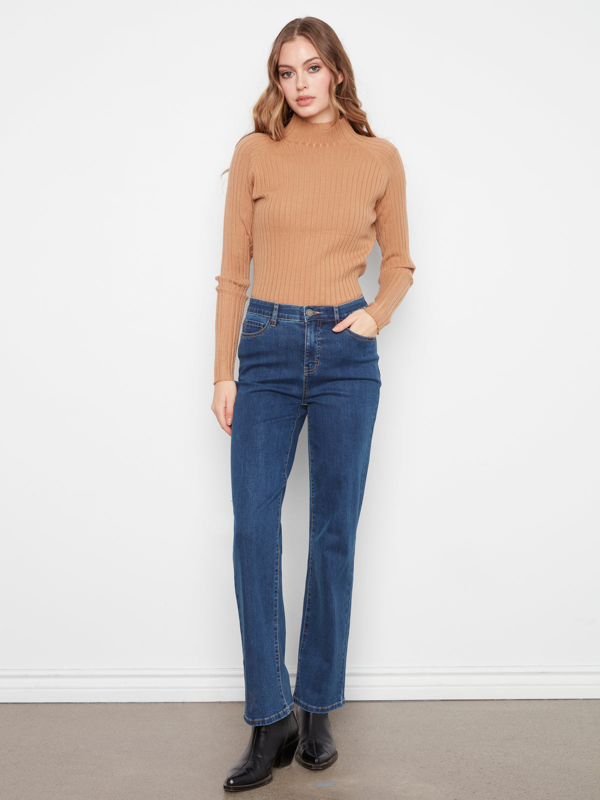 Jean droit Charlotte taille régulière - indigo