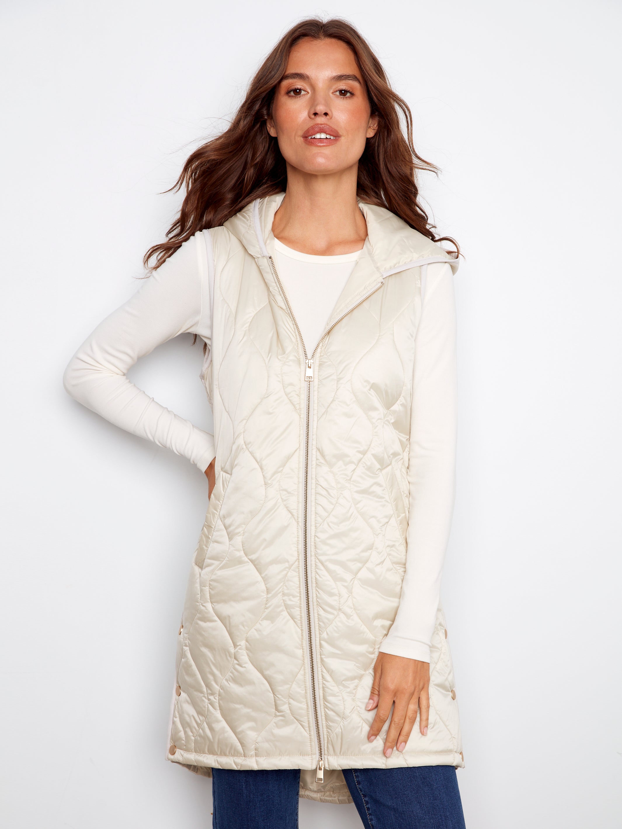 Veste longue nacrée