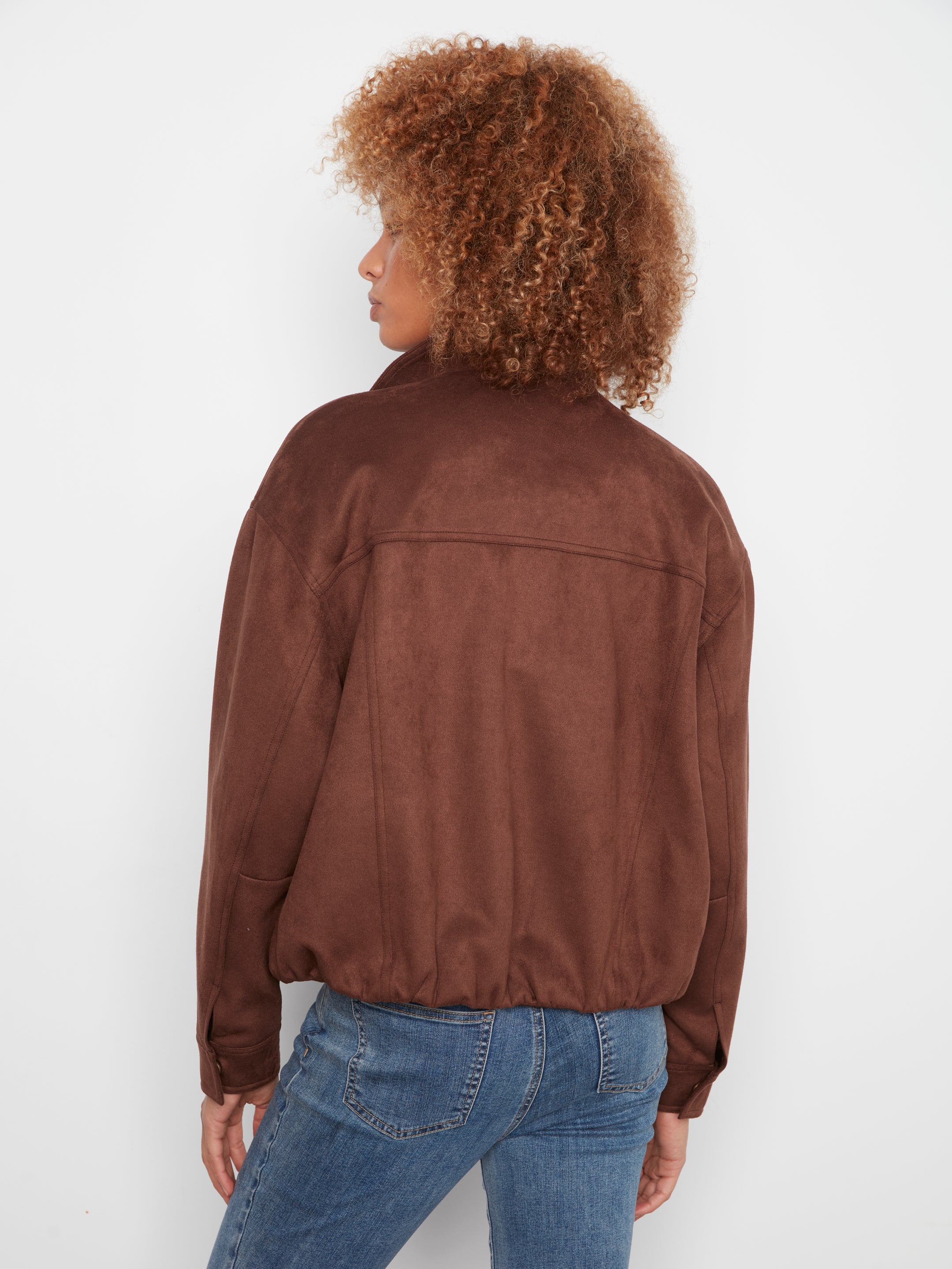 Blouson bomber en fausse suède