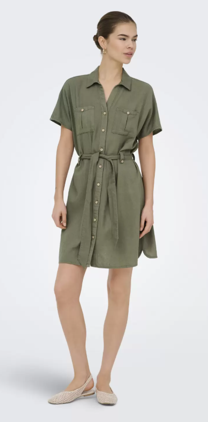 Robe-chemise Onlgoa SS Lin BL - Smokey Olive