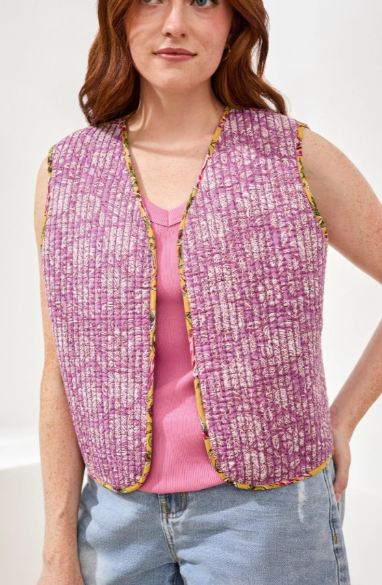 Veste sans manches réversible 6228O | rosesilk