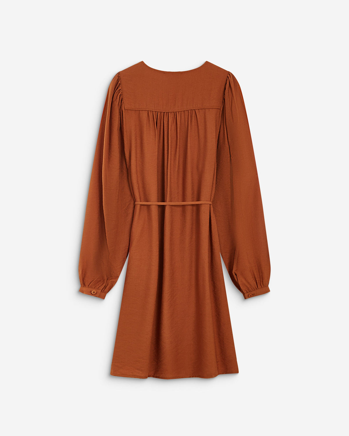 Robe camel à encolure en V Alienor