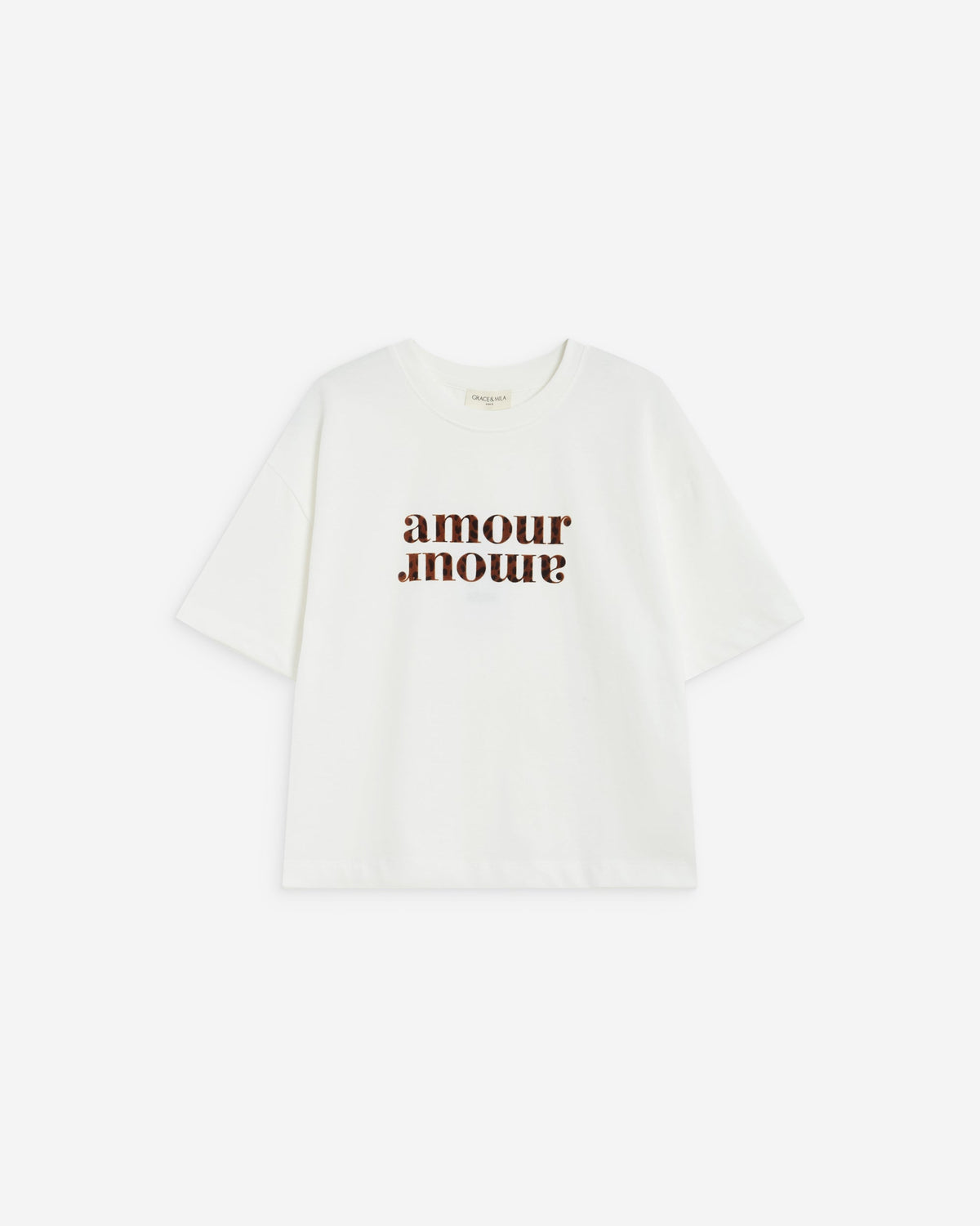 T-shirt Amour Amour couleur ivoire