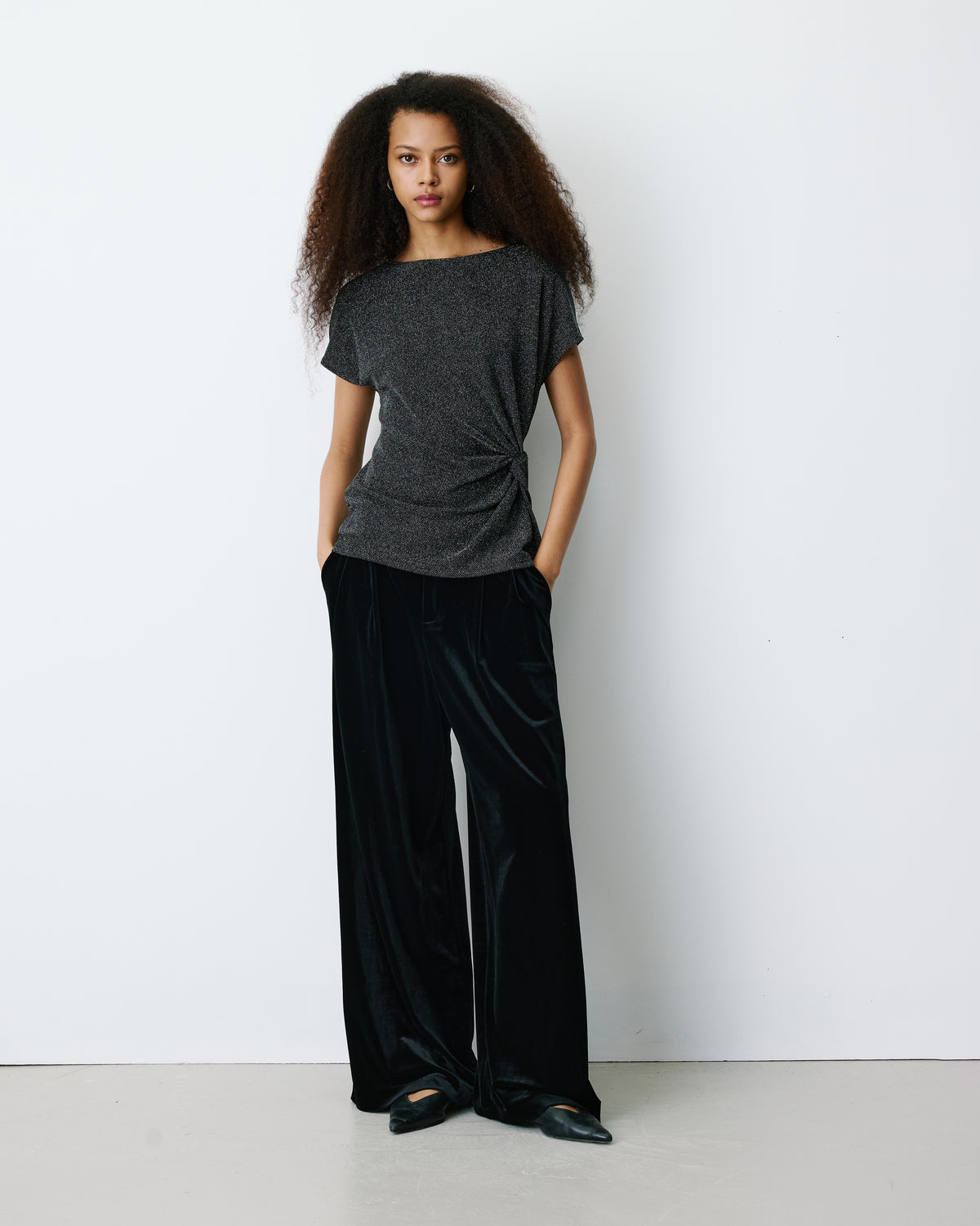 T-shirt drapé scintillant