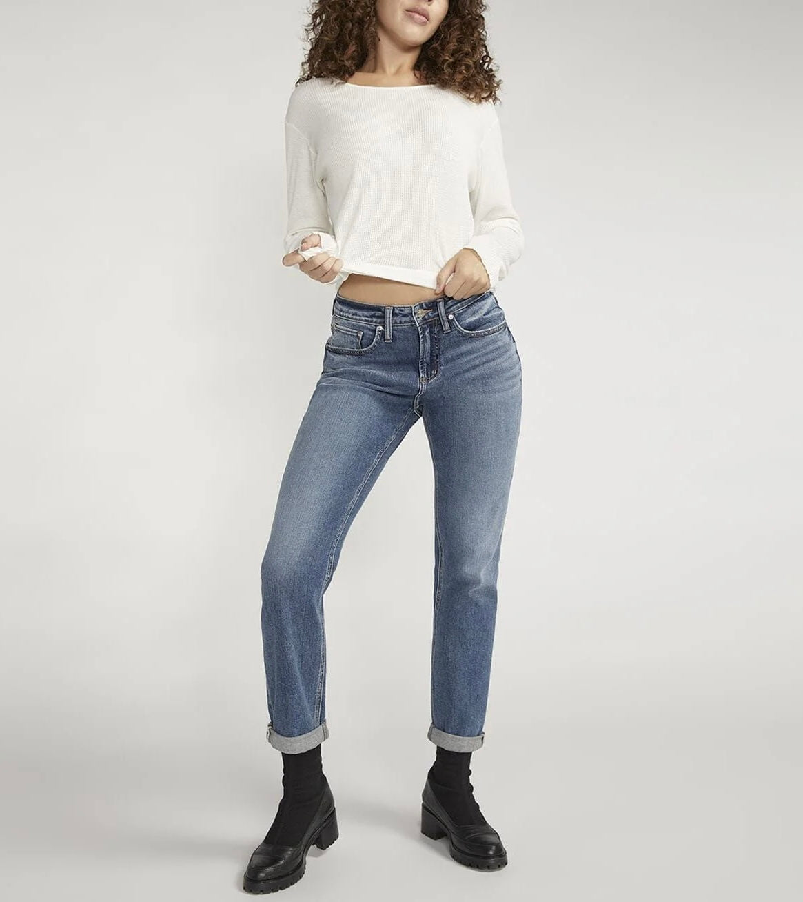 Silver Beau boyfriend jambe étroite (slim leg)