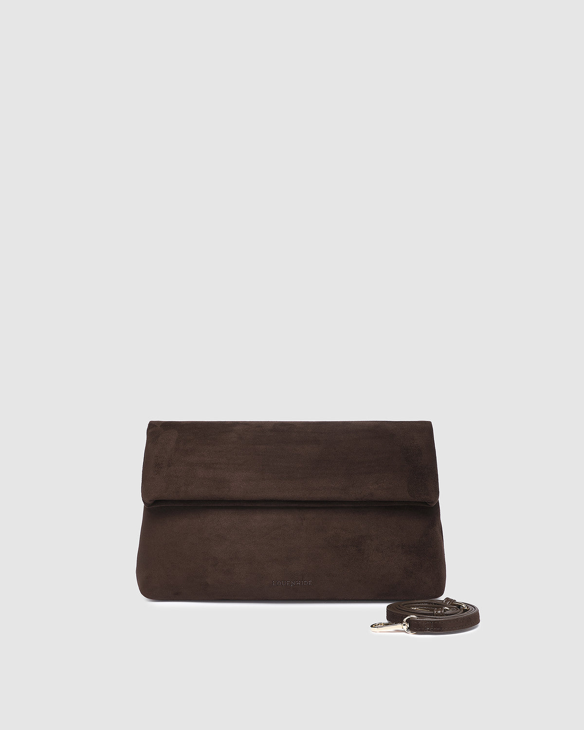 Pochette à rabat aspect suède Luka