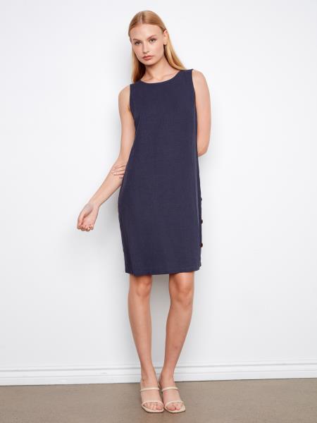 Robe droite sans manches C3254 - Marine
