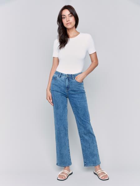 Jean Charlotte à jambe droite C5584J - Bleu moyen