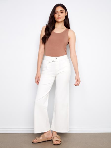 Pantalon à jambe large C5762 - Blanc