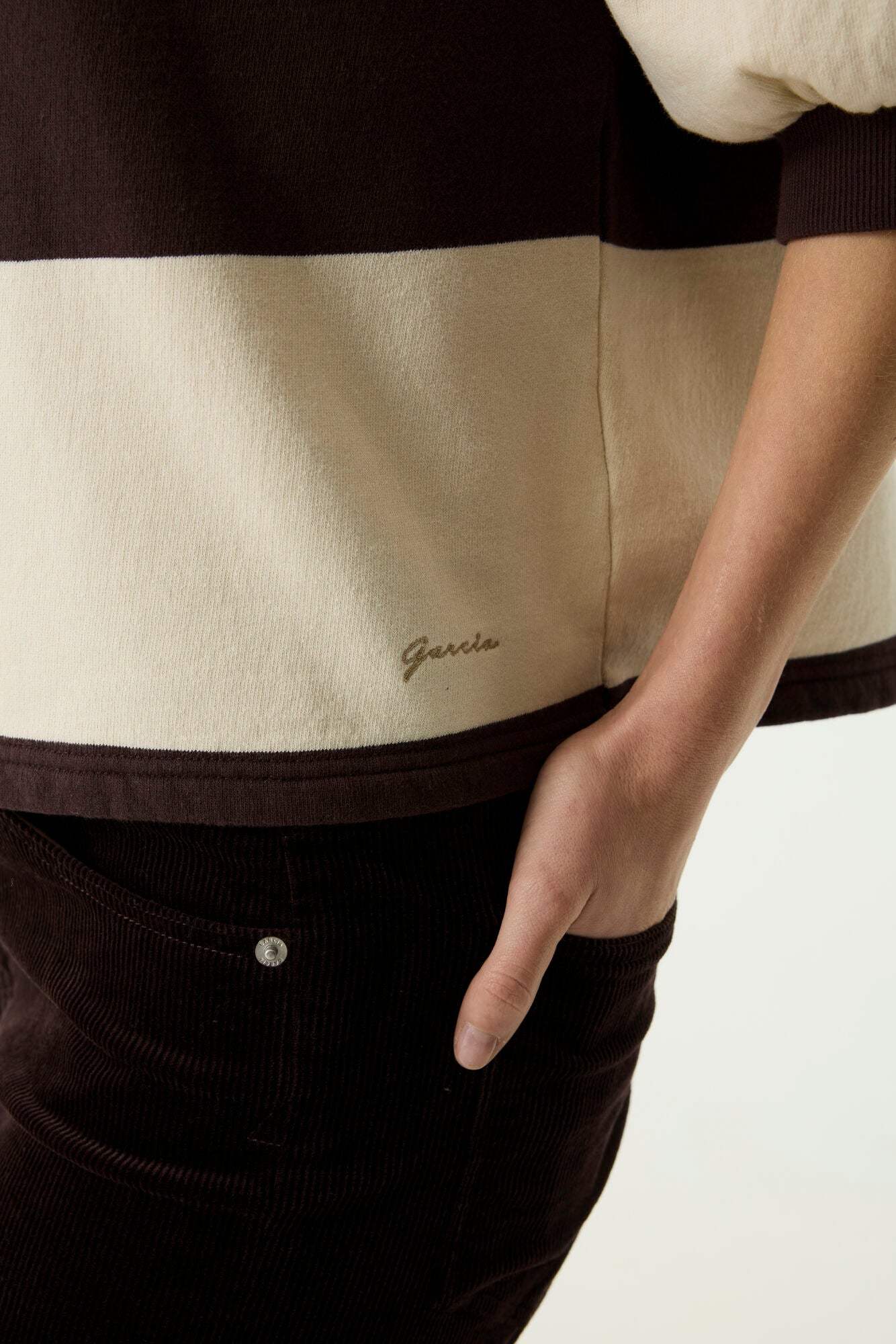 Pull rayé manches 3/4