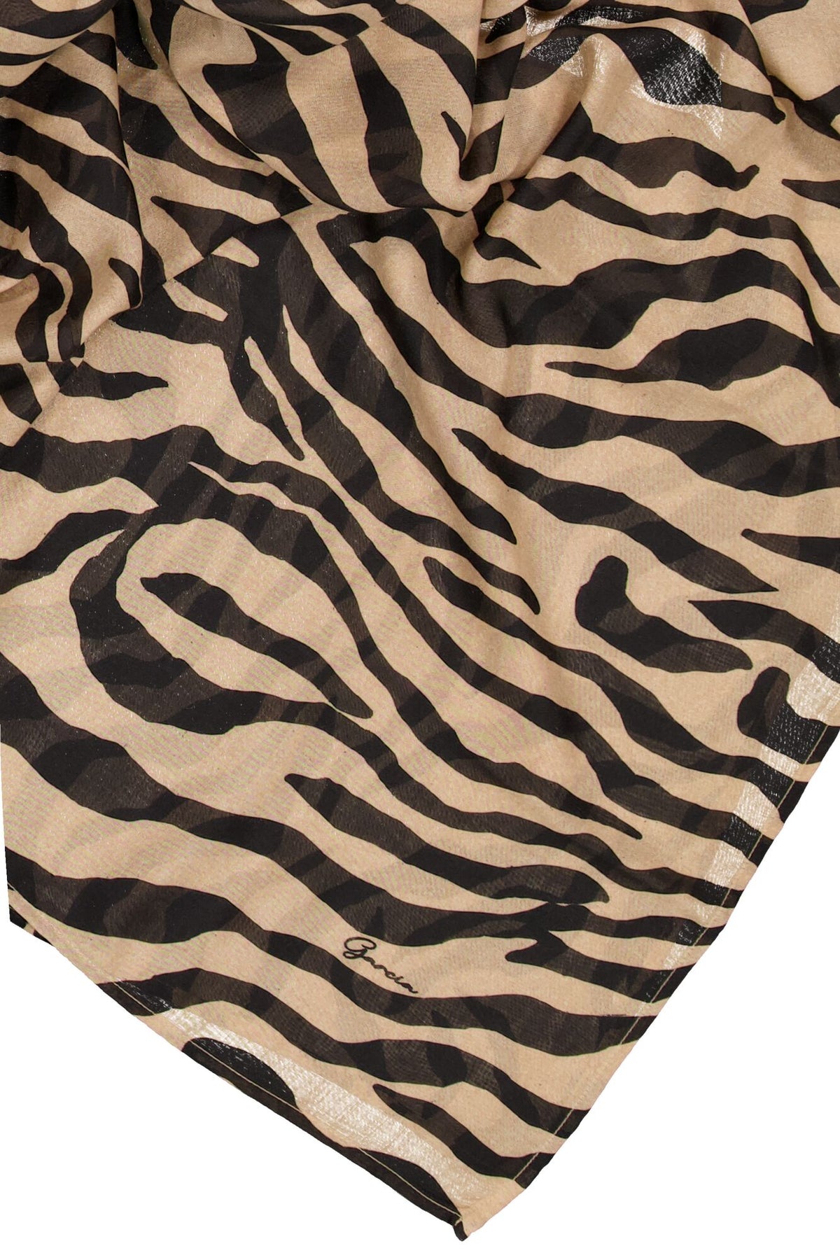 Foulard zébré beige et noir