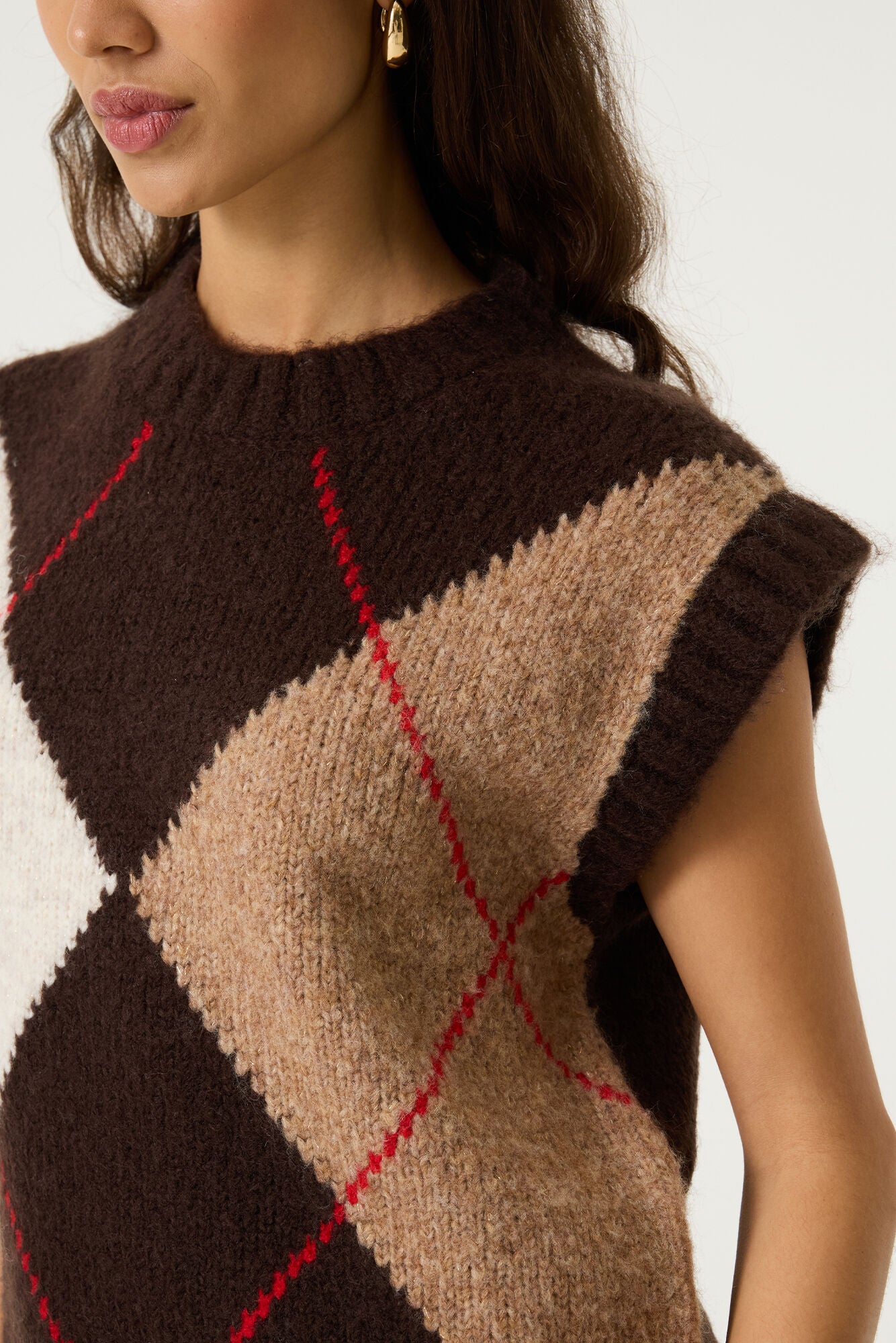 Gilet sans manches motif argyle