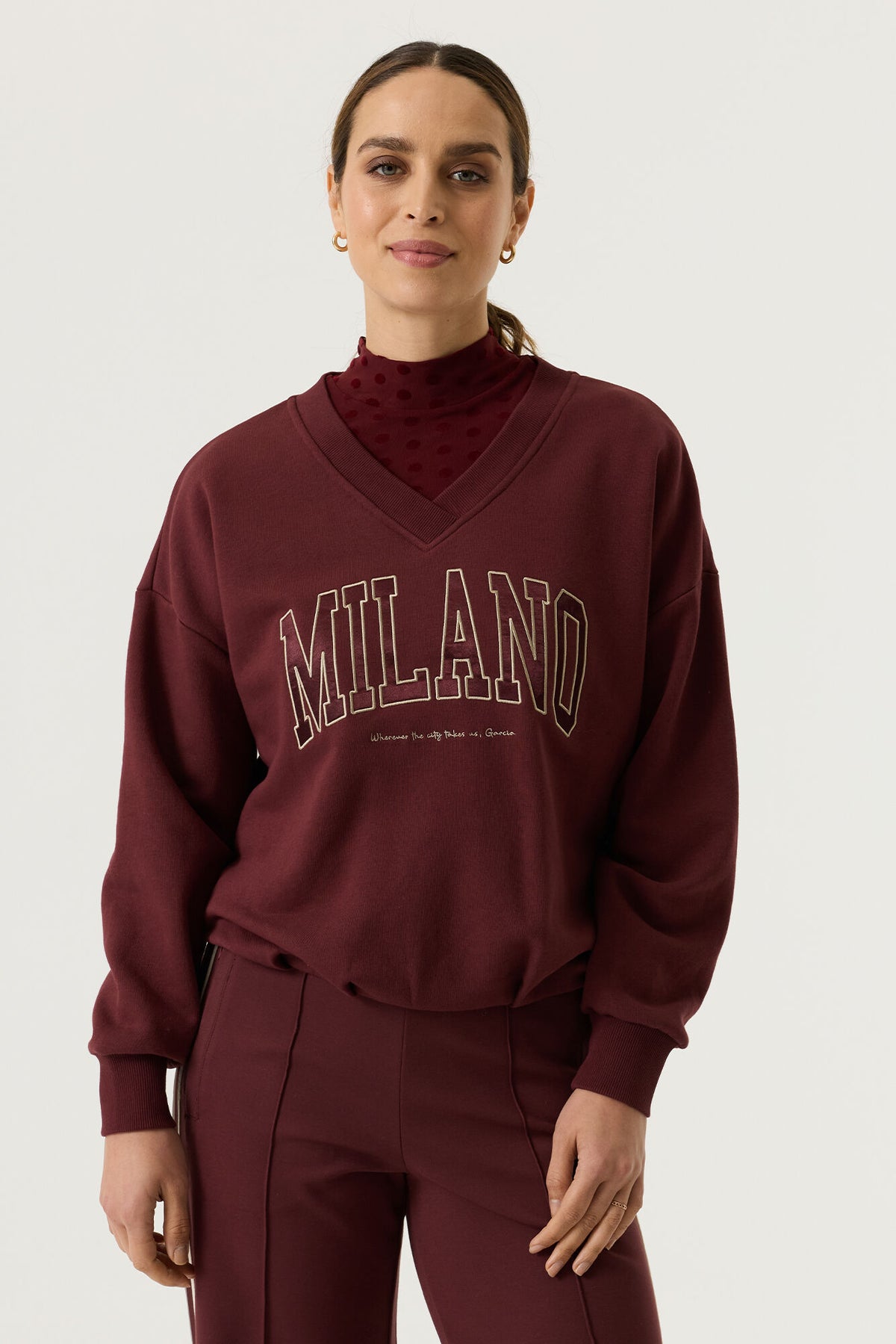 Pull bordeaux Milano