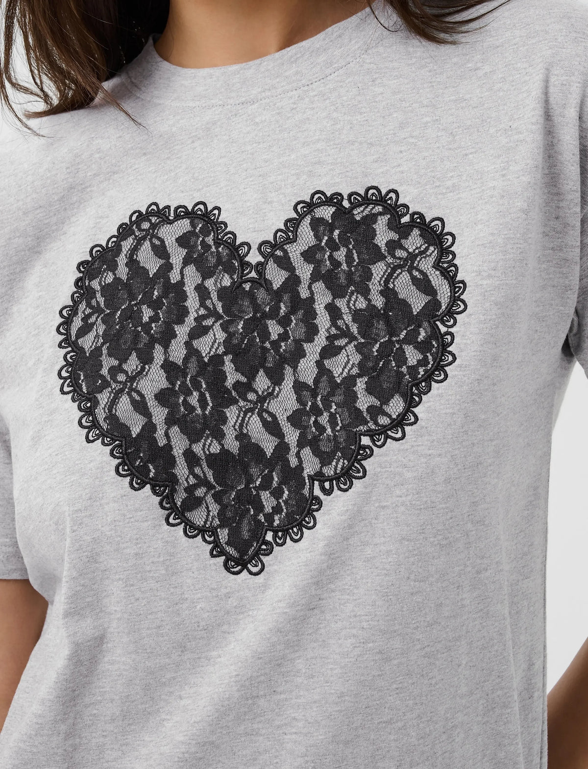 T-shirt avec coeur en dentelle KAgloria