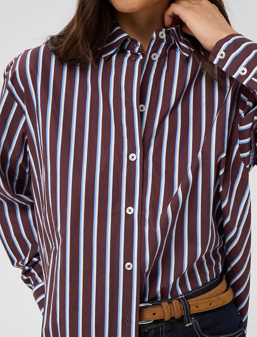 Chemise KAgavina à rayures fudge et craie