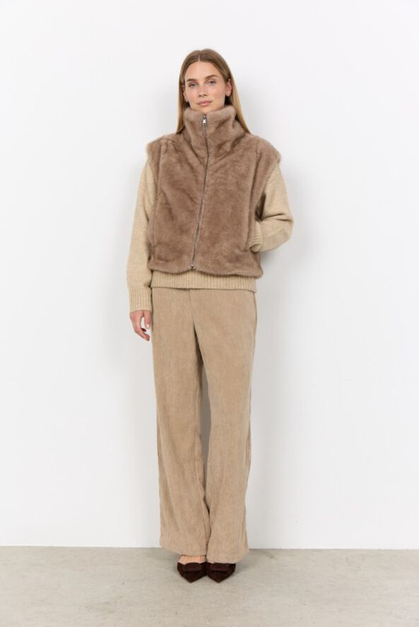 Veste sans manches duveteuse