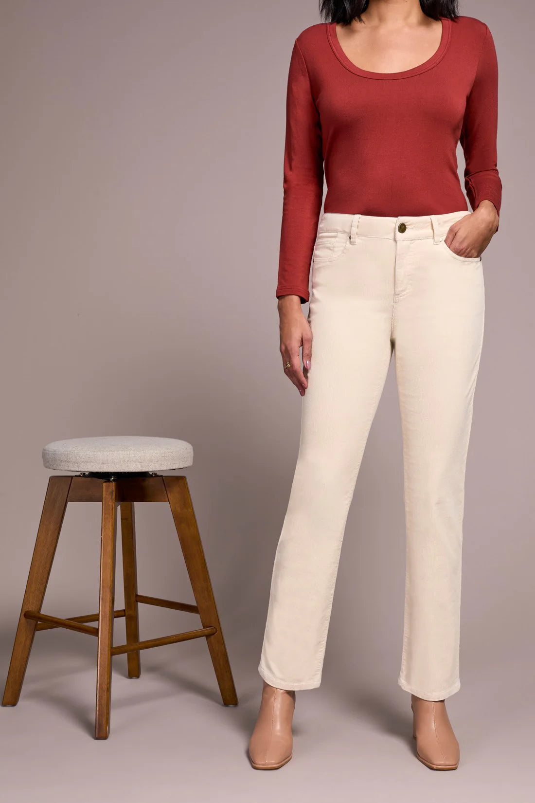 Pantalon corduroy, jambe droite