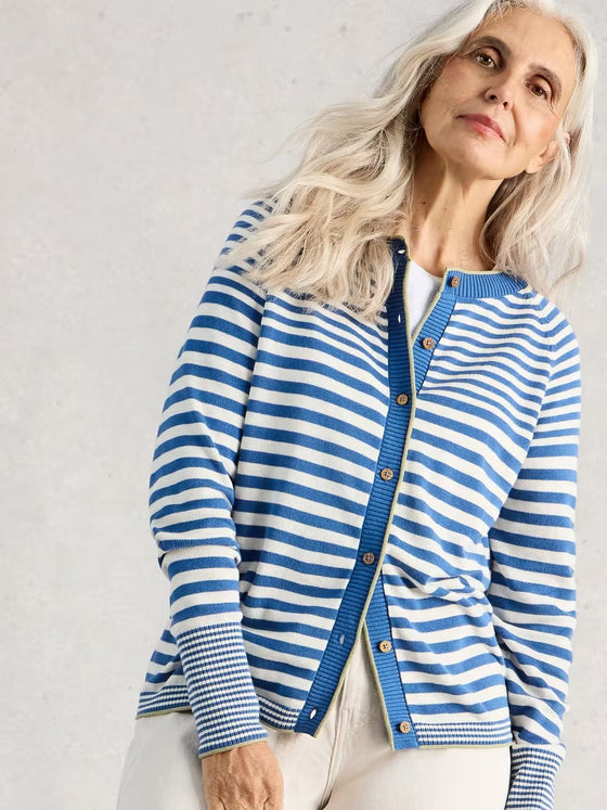 Cardigan Lulu rayé bleu multicolore