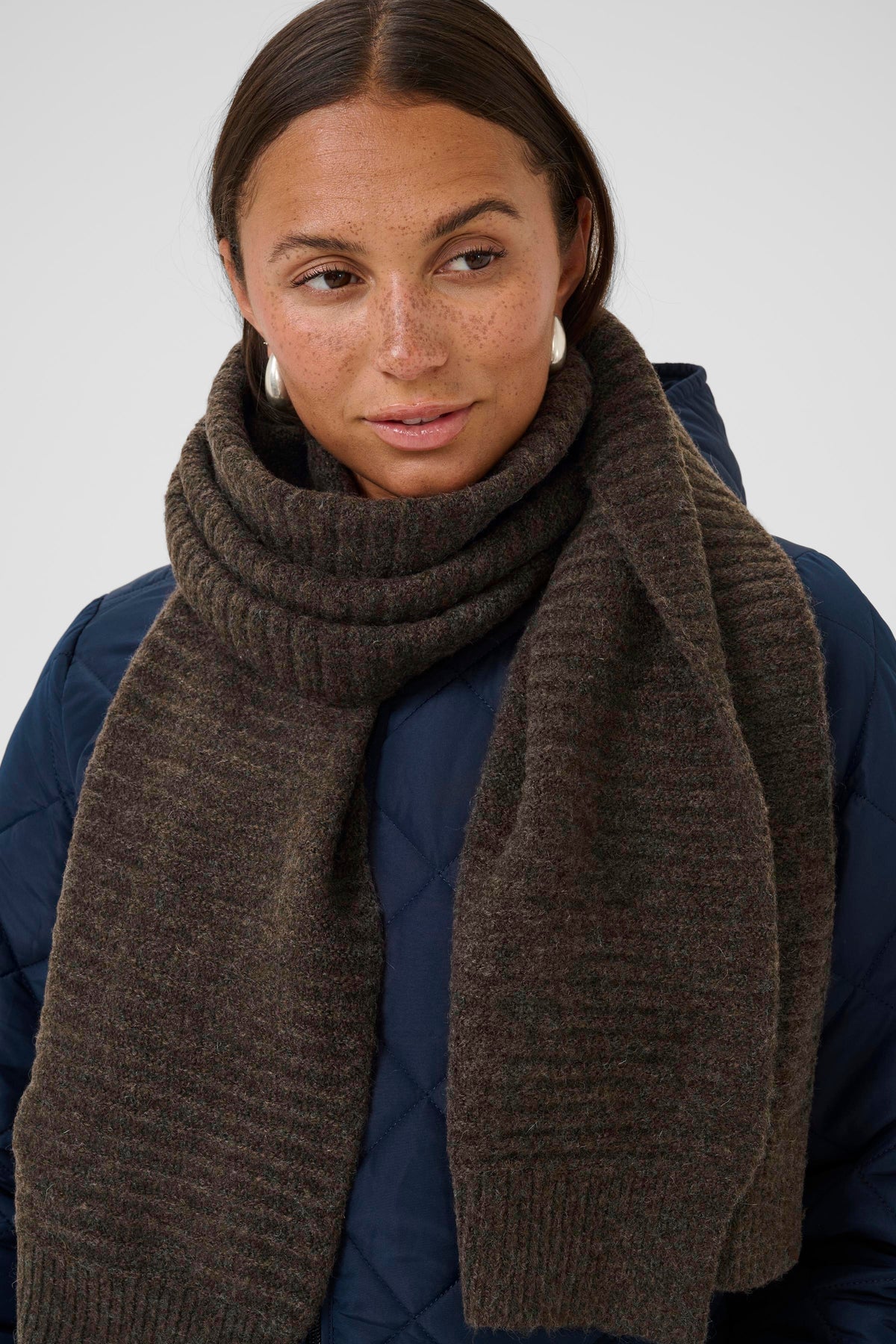 Foulard brun chiné KAabigail