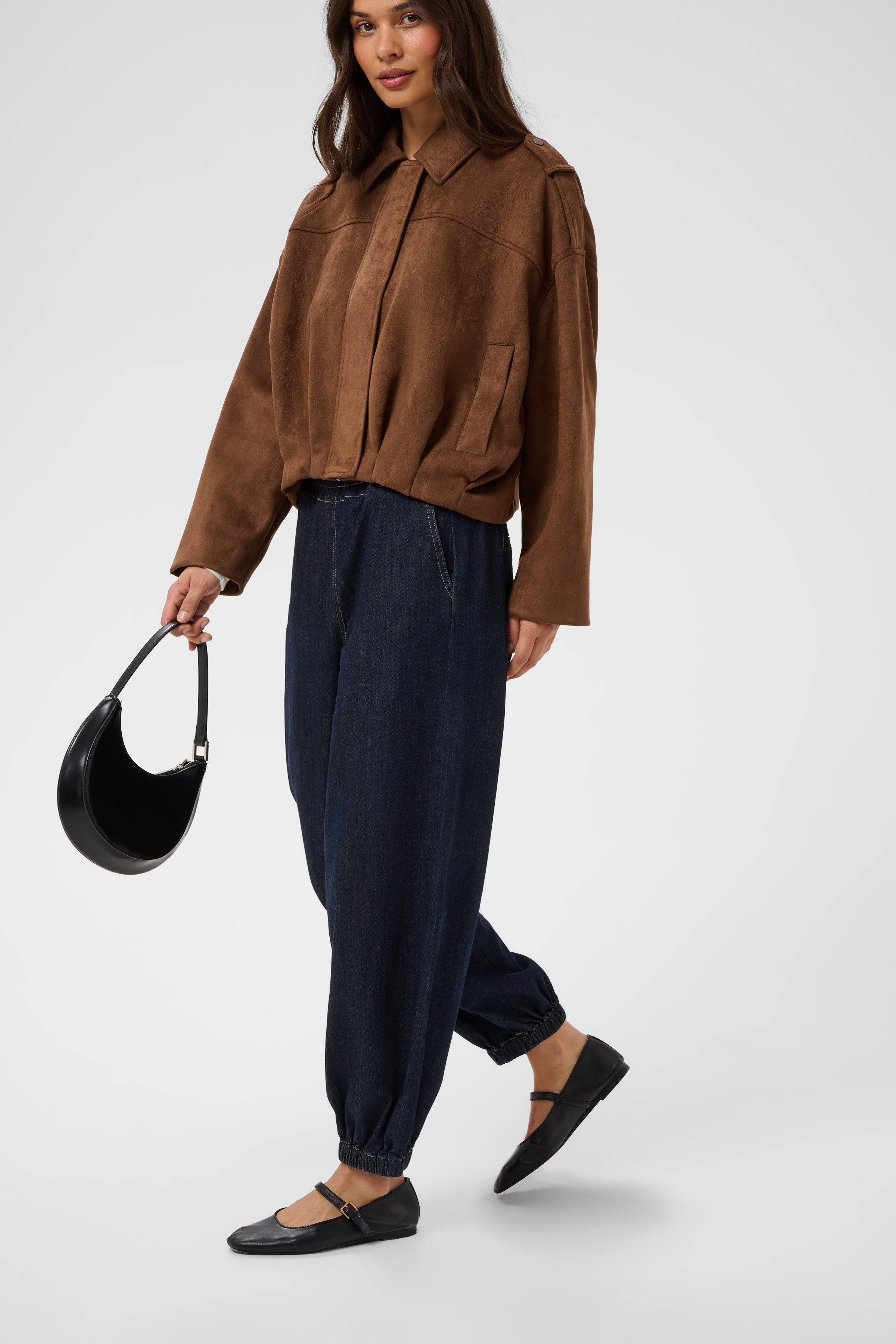 Jogger en denim bleu foncé