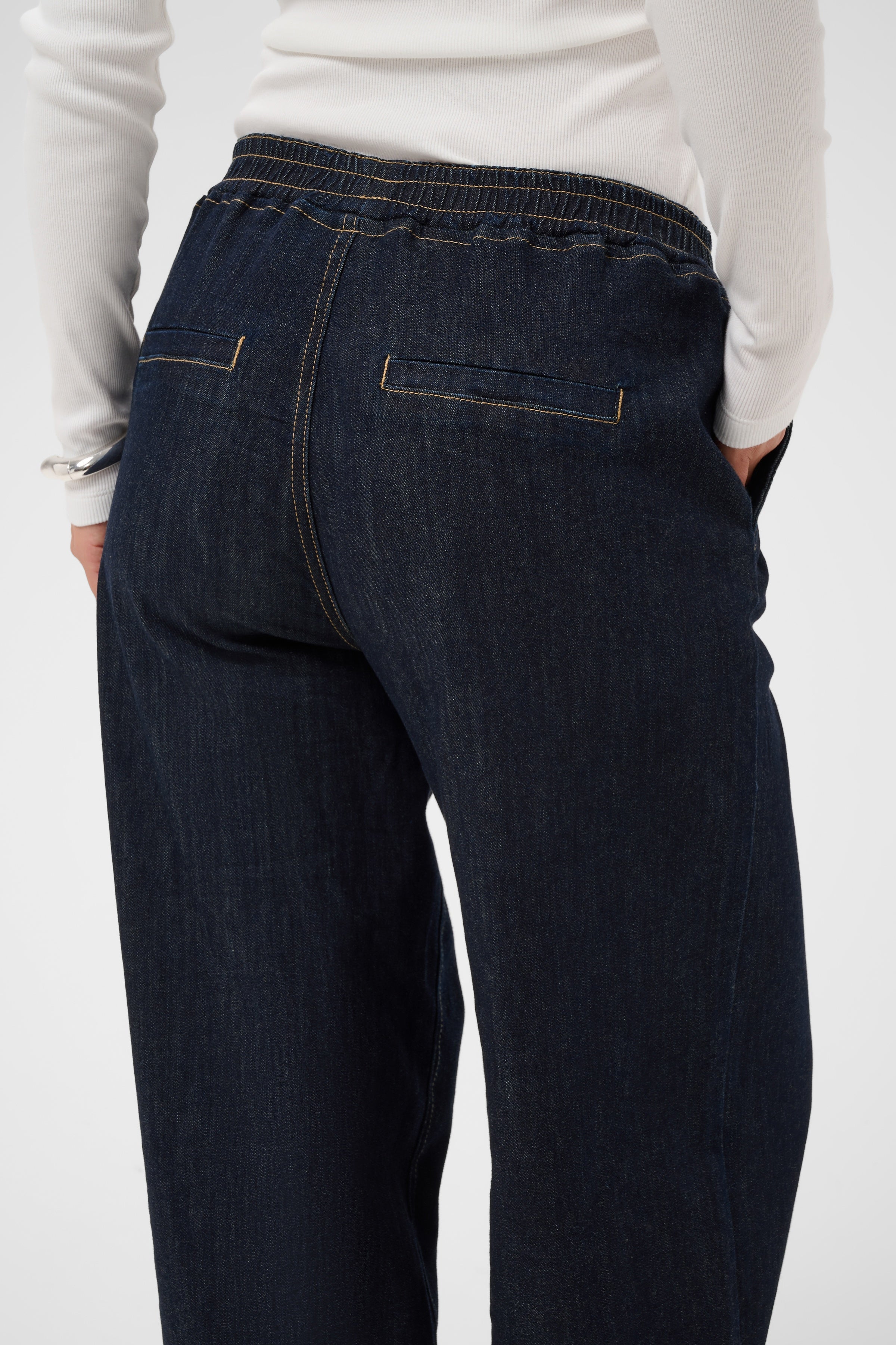 Jogger en denim bleu foncé