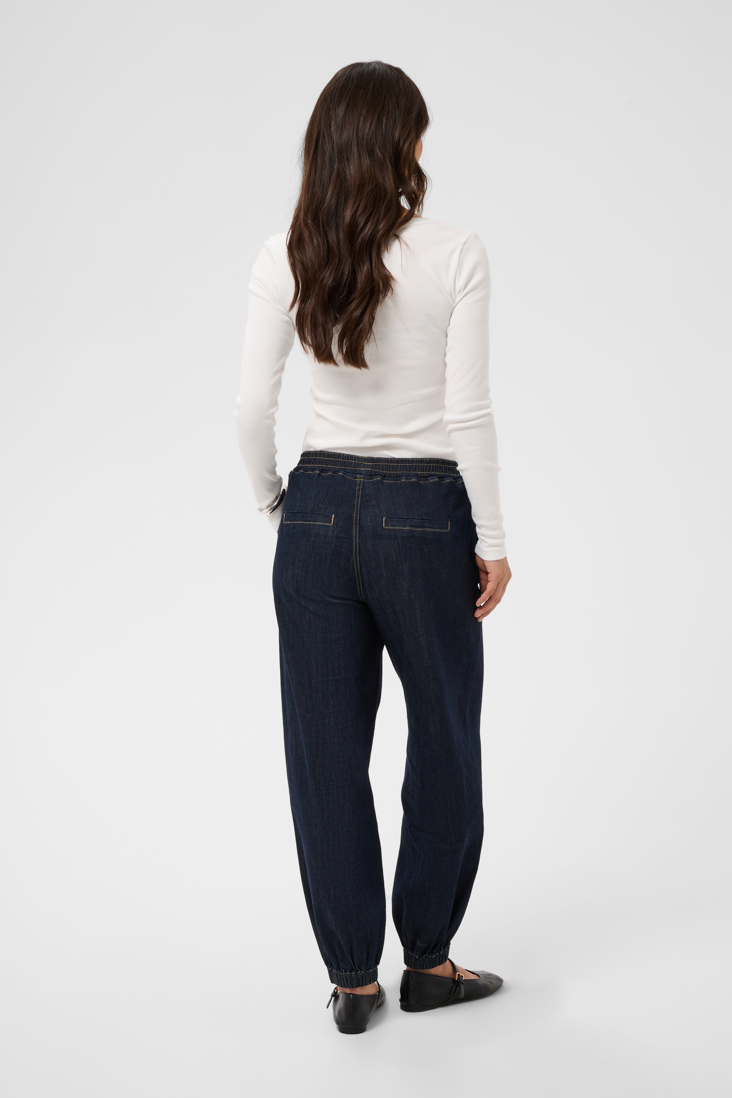 Jogger en denim bleu foncé